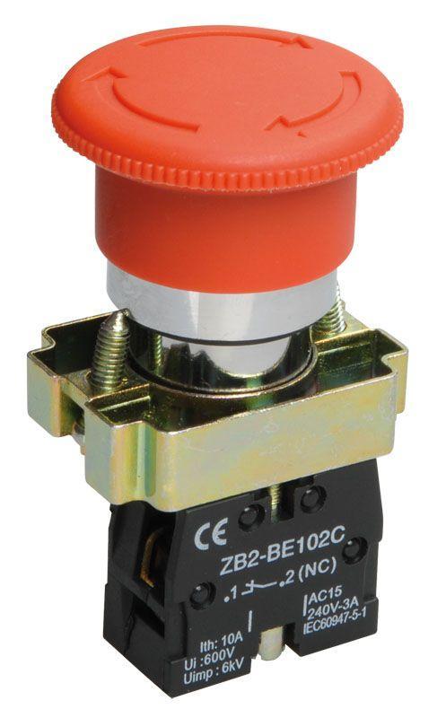 Кнопка LAY5-BS542 Грибок; аварийн. с фикс. красн. IEK BBG90-BS-K04