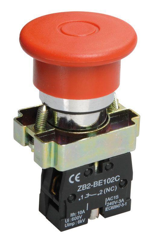 Кнопка LAY5-BT42 Грибок; аварийн. с фикс. красн. IEK BBG80-BT-K04
