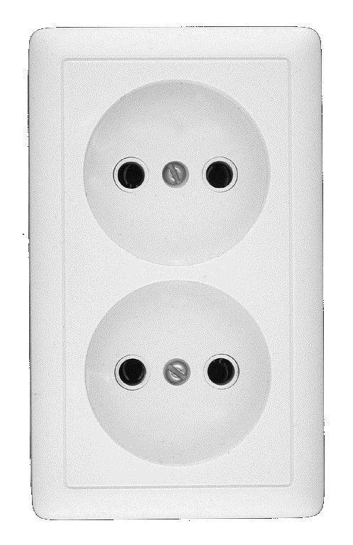 Розетка 2-м ОП Хит 16А IP20 без заземл. без защ. шторок бел. SchE RA16-237-B