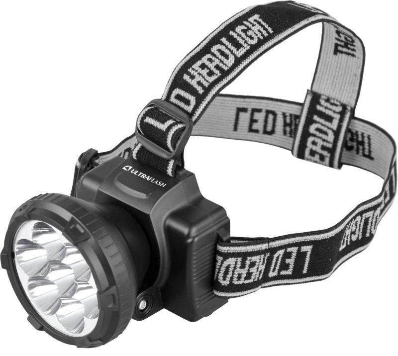 Фонарь налобный аккумуляторный LED 5362 (220В 7LED 2 режима  черн.) Ultraflash 11256