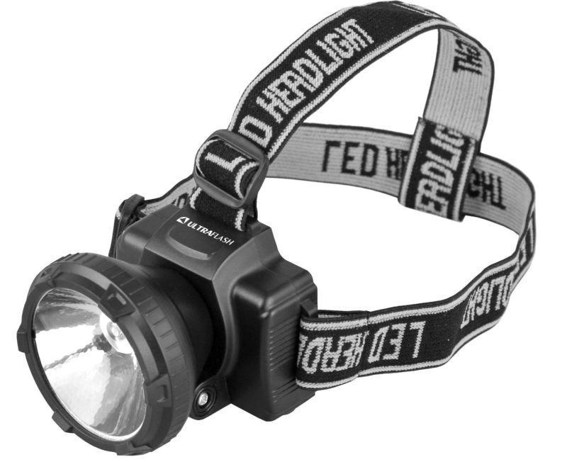 Фонарь налобный аккумуляторный LED 5364 (220В LED 2 режима  черн.) Ultraflash 11258