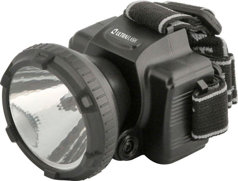 Фонарь налобный аккумуляторный LED 5366 (220В LED 2 режима  черн.) Ultraflash 11649