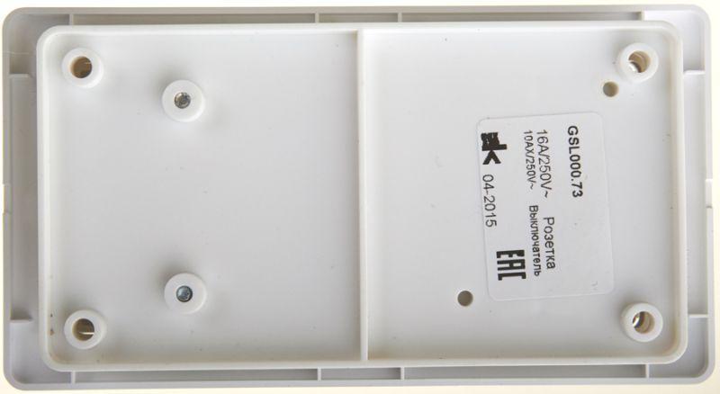 Блок комбинированный GLOSSA розетка + выкл. 2-кл. с подсвет. бел. SchE GSL000173