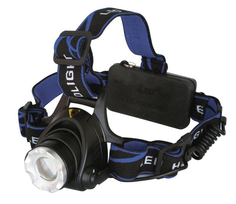 Фонарь налобный E150 (аккум. 220В CREE 3Вт пласт. бокс  черн.) Ultraflash 12188