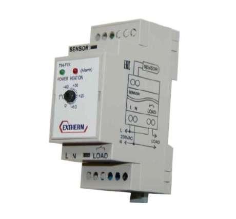 Термостат механический 16А для площадок  грунта  пола на DIN-рейку Extherm Th-fix