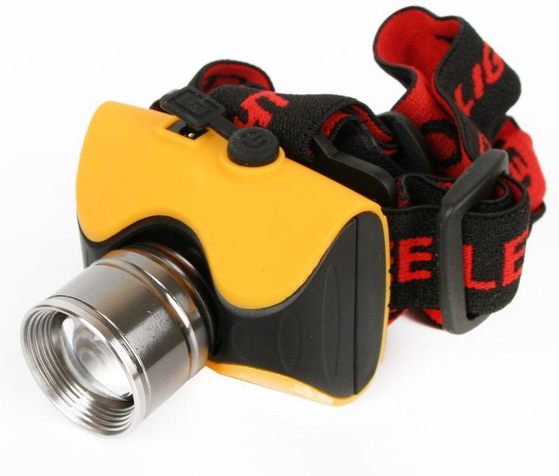 Фонарь налобный E157 (аккум. 220В CREE 3Вт пласт. бокс  желт.) Ultraflash 12351