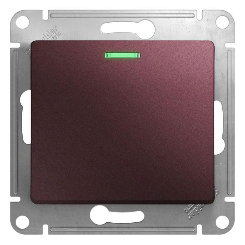 Механизм выключателя 1-кл. СП Glossa 10А IP20 (сх. 1а) 10AX с подсветкой баклажан. SchE GSL001113