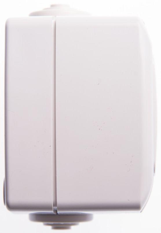 Розетка 1-м ОП Рондо 10А IP44 250В без заземл. защ. шторки бел. SchE RA10-125B-BI