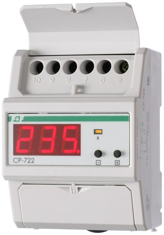 Реле контроля напряжения CP-722 (50-450В 75А 4.5мод. монтаж на DIN-рейке)(аналог УЗМ) F&ampF EA04.009.009