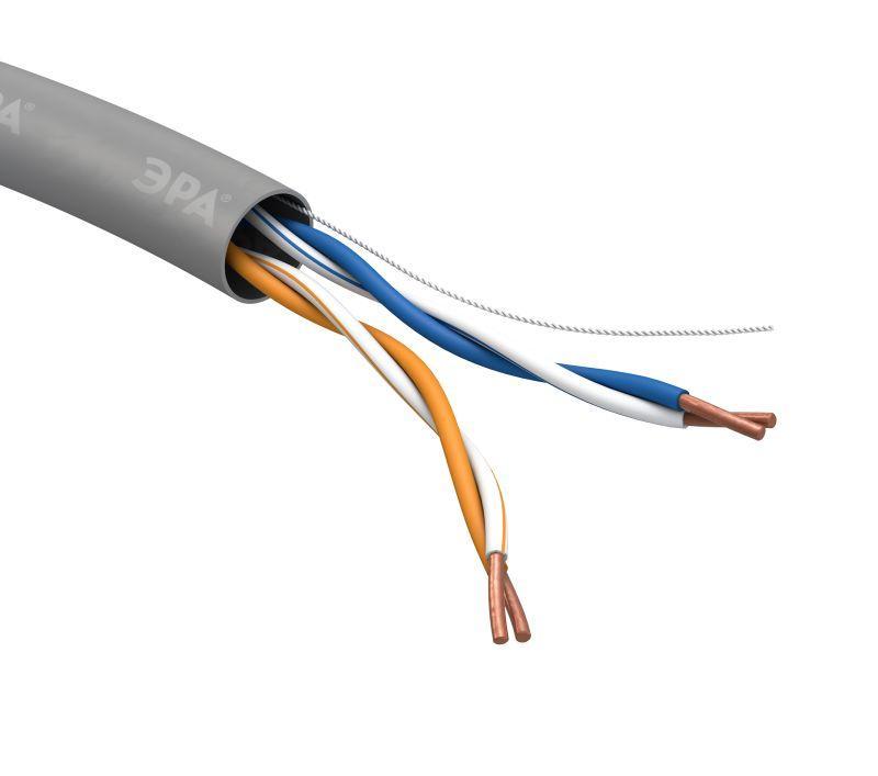 Кабель  UTP 2x2x24 AWG Cat5e CCA PVC 305м SIMPLE (м) ЭРА Б0044433