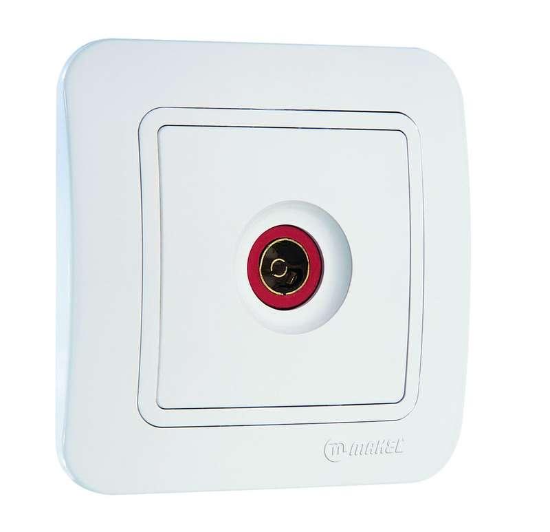 Розетка TV 1-м СП Lillium 16А IP20 бел./бел. Makel 70007