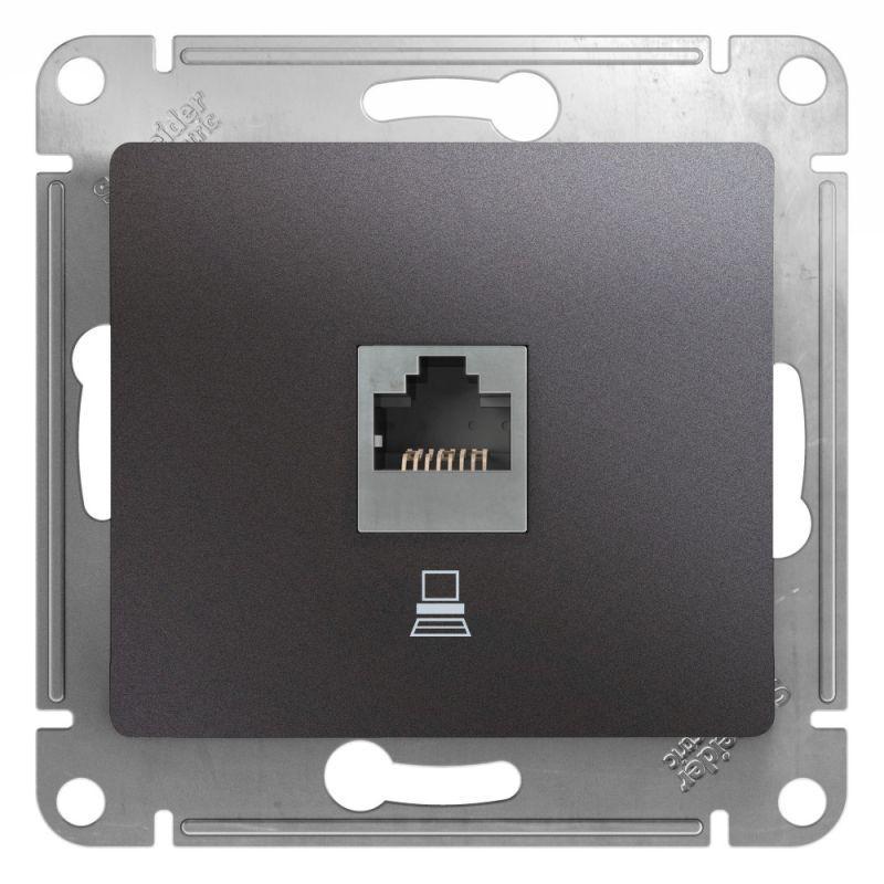 Механизм розетки комп. 1-м Glossa RJ45 кат.5е графит SchE GSL001381K
