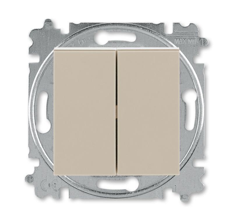 Выключатель 2-кл. СП Levit IP20 кофе макиато/бел. ABB 2CHH590545A6018
