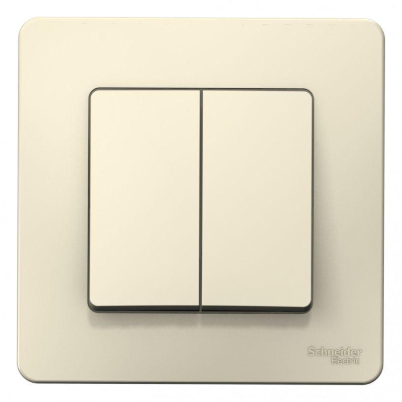 Выключатель 2-кл. СП Blanca 10А IP20 (сх. 5) 250В молочн. SchE BLNVS010502