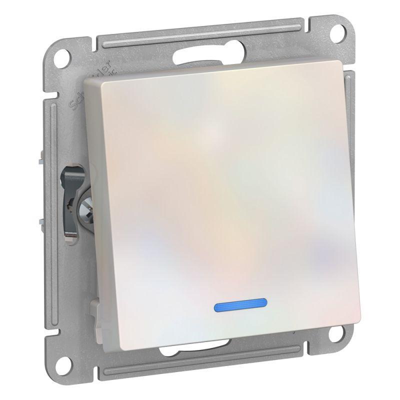 Механизм переключателя 1-кл. СП AtlasDesign 10А IP20 (сх. 6а) 10AX с подсветкой жемчуж. SchE ATN000463