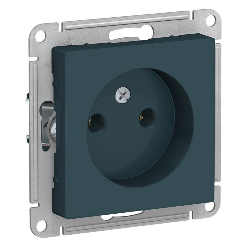 Механизм розетки 1-м СП AtlasDesign 16А IP20 без заземл. изумруд SchE ATN000841