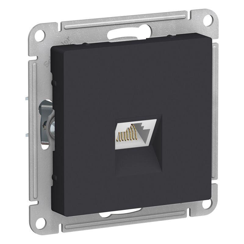 Механизм розетки компьютерной AtlasDesign RJ45 карбон SchE ATN001083