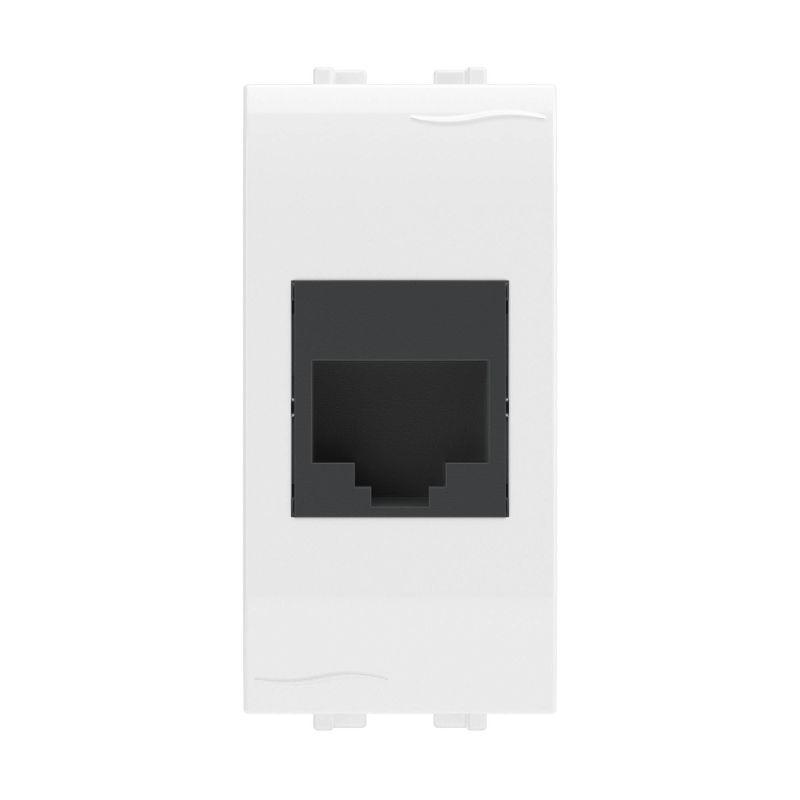 Розетка компьютерная 1-м СП Brava 1мод. RJ45 5E (разъем Hyperline) бел. DKC 76654B