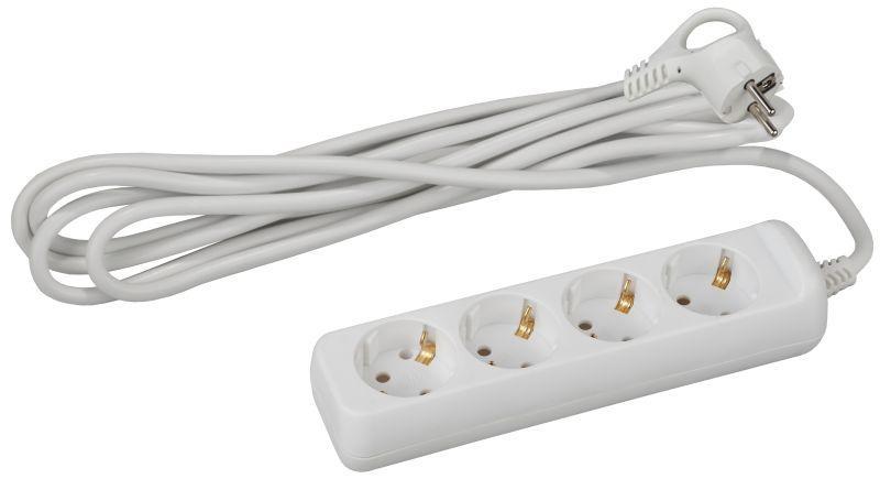 Удлинитель 4х3м с заземл. 10А IP20 UX-4e-3m ПВС 3х0.75 ЭРА Б0038579