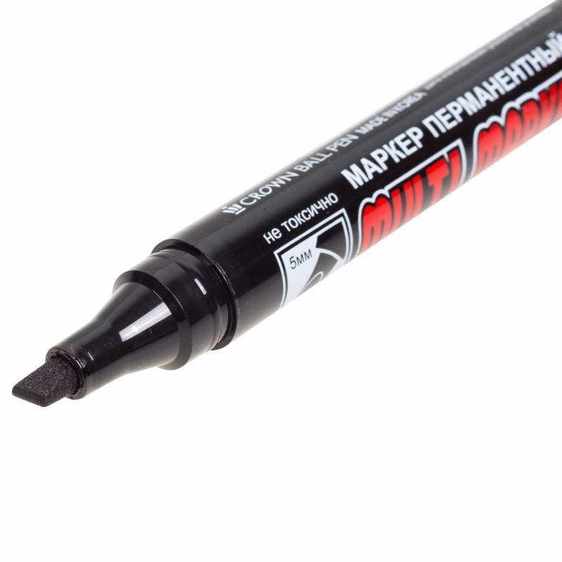 Маркер перманентный Multi Marker Chisel; 5мм скошенный черн. Crown 08-8801
