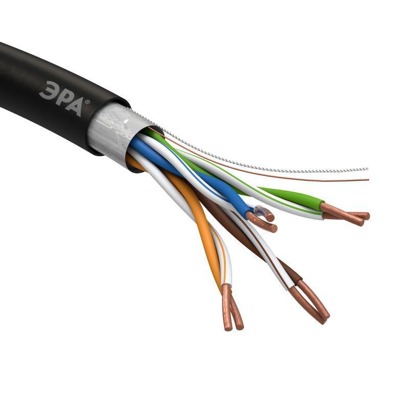Кабель  FTP 4x2x24 AWG Cat5e CU PE OUTDOOR 305м (м) ЭРА Б0044689