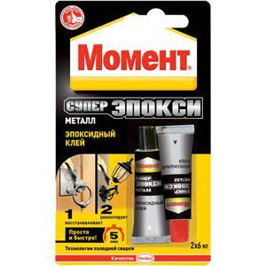 Клей эпоксидный Супер Эпокси Металл; 2х6мл в ш/б Момент C0037589