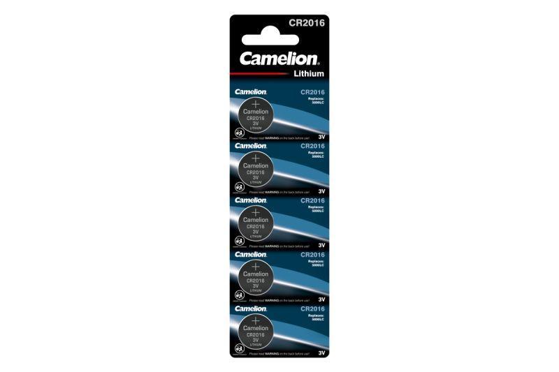 Элемент питания литиевый CR CR2016 BL-5 (блист.5шт) Camelion 1593