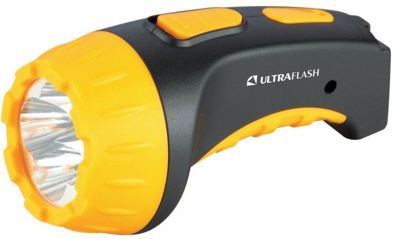 Фонарь LED 3804 (аккум 220В черн./желт. 4 LED  SLA пласт. короб) Ultraflash 9215