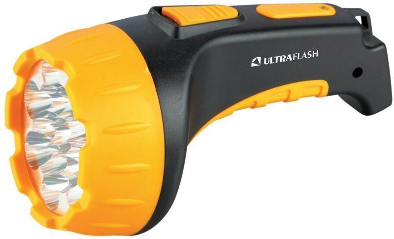 Фонарь LED 3815 (аккум 220В черн./желт. 15 LED  2 режима SLA пласт. короб) Ultraflash 9217