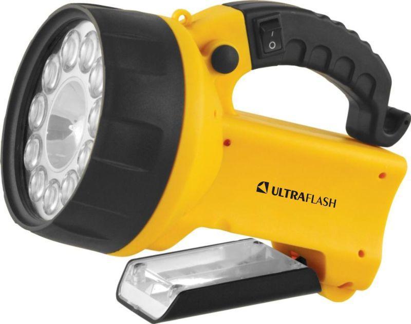 Фонарь UF3753LED (аккум 220В/12В желт. 11 LED  + галоген. 4В 2А-ч пласт. короб) Ultraflash 8311